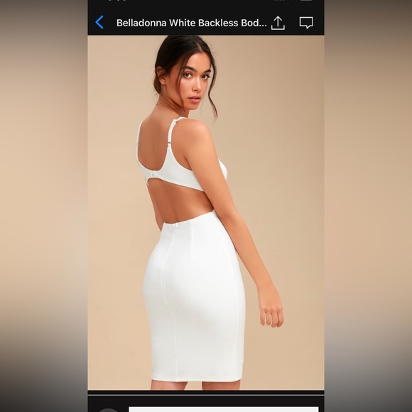 Lulus Dresses & Skirts - LULUS Belladonna White Backless Bodycon Midi Dress LARGE